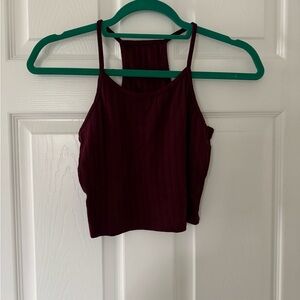 Women's Burgundy Sleeveless Top